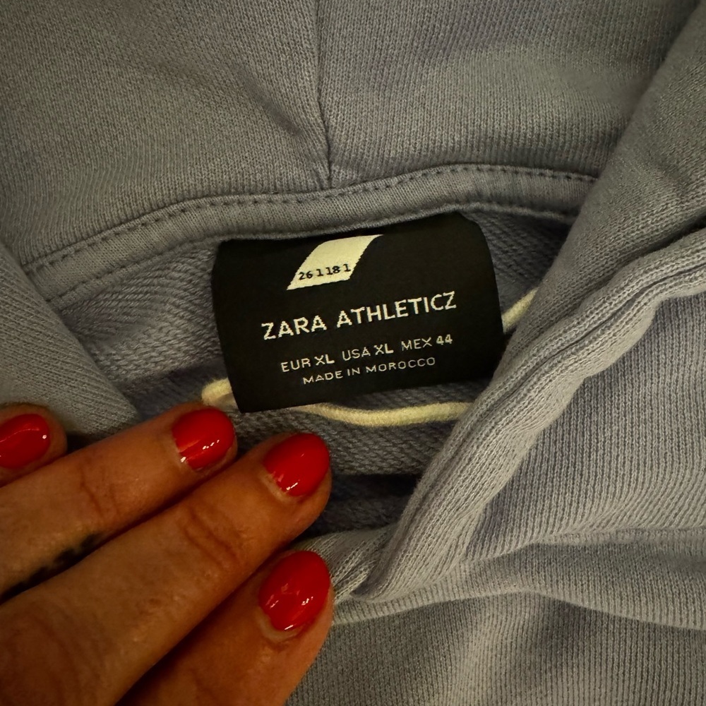 Zara Athleticz Light Gray/Blue Purple Pullover Hoodie - Picture 3 of 10
